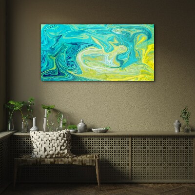 Ocean swirls of colors Glass Print