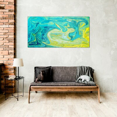 Ocean swirls of colors Glass Print