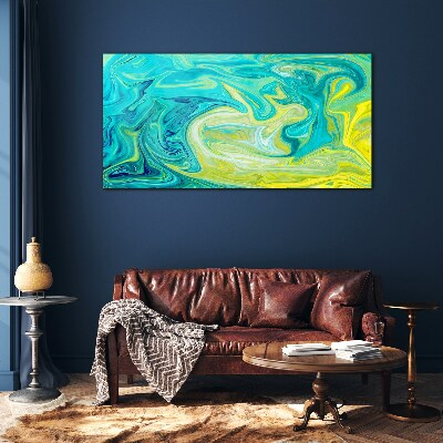 Ocean swirls of colors Glass Print