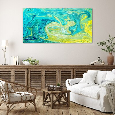 Ocean swirls of colors Glass Print