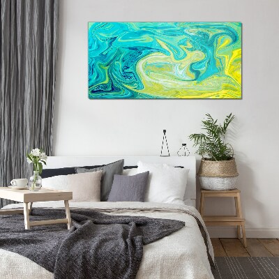 Ocean swirls of colors Glass Print