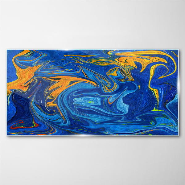 Oceanic Swirls of Color Glass Print