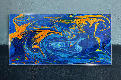 Oceanic Swirls of Color Glass Print