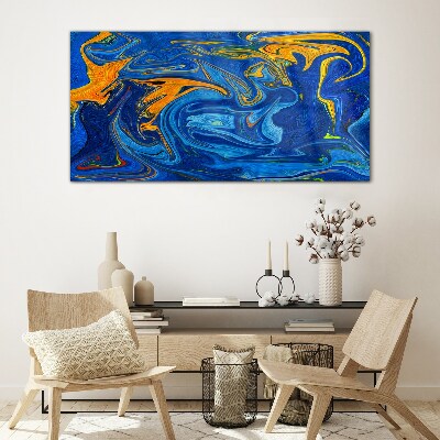 Oceanic Swirls of Color Glass Print