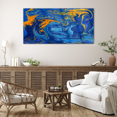 Oceanic Swirls of Color Glass Print