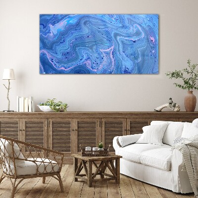 Ocean waves of blue marble Glass Print
