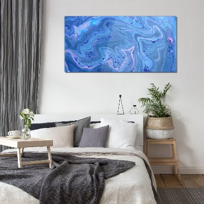 Ocean waves of blue marble Glass Print