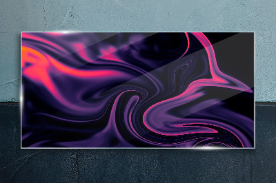 Waves of color at night Glass Print