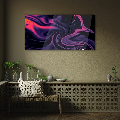 Waves of color at night Glass Print