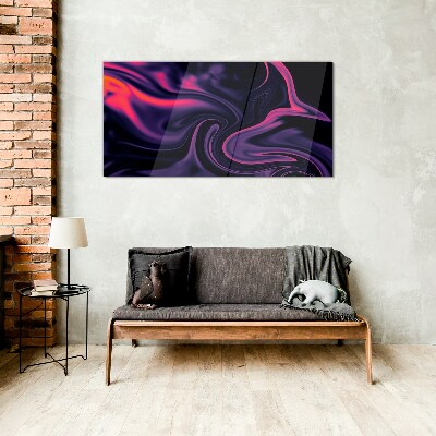Waves of color at night Glass Print