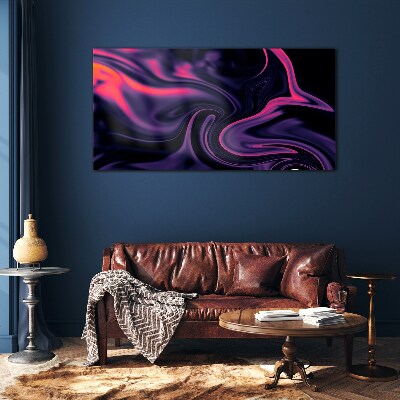 Waves of color at night Glass Print