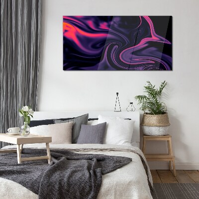 Waves of color at night Glass Print