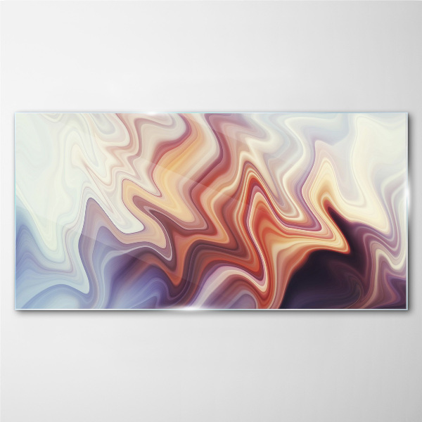Waves of colorful abstraction Glass Print