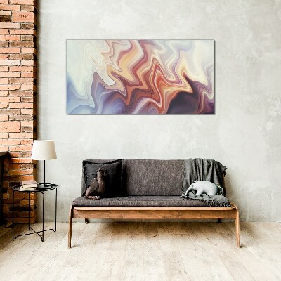 Waves of colorful abstraction Glass Print
