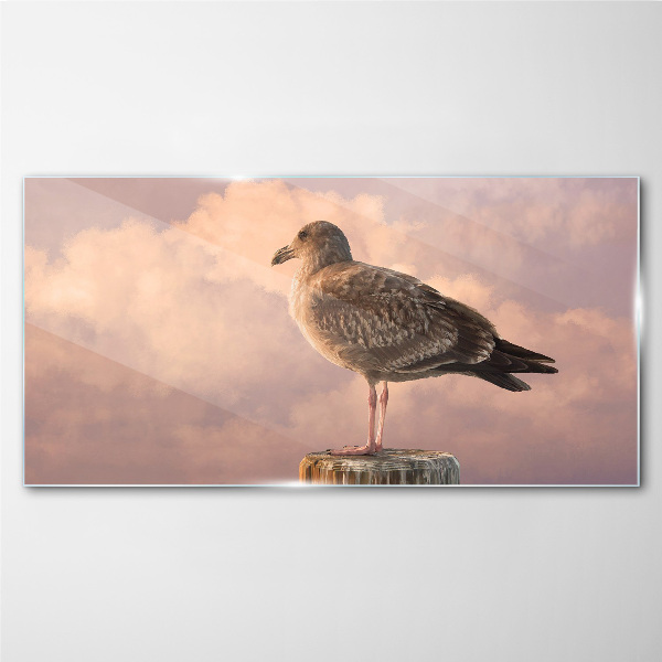Winged Guardian in the Clouds Glass Wall Art