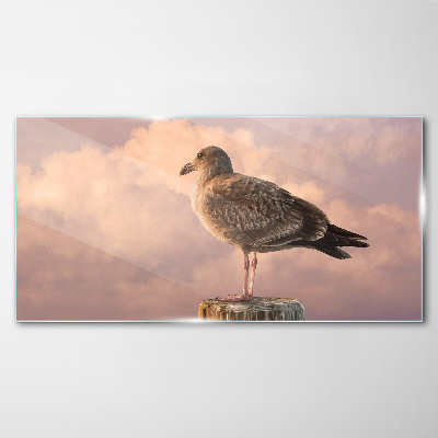 Winged Guardian in the Clouds Glass Wall Art