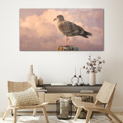 Winged Guardian in the Clouds Glass Wall Art