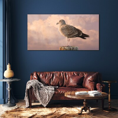 Winged Guardian in the Clouds Glass Wall Art
