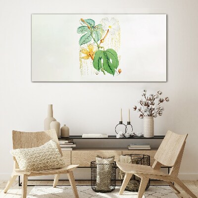 Floral motif in pastel colors Glass Wall Art