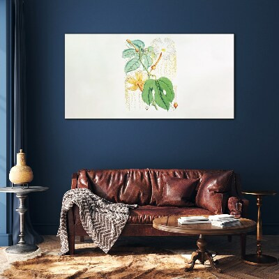 Floral motif in pastel colors Glass Wall Art