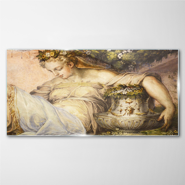 Muse in the Garden Glass Wall Art
