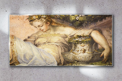 Muse in the Garden Glass Wall Art