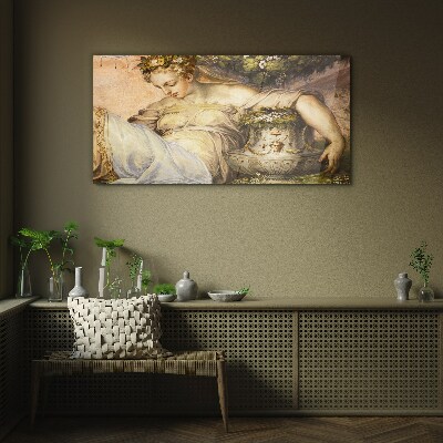 Muse in the Garden Glass Wall Art