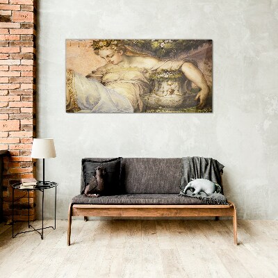 Muse in the Garden Glass Wall Art