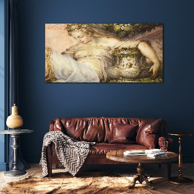 Muse in the Garden Glass Wall Art