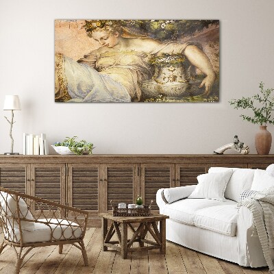 Muse in the Garden Glass Wall Art