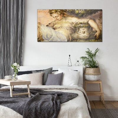Muse in the Garden Glass Wall Art