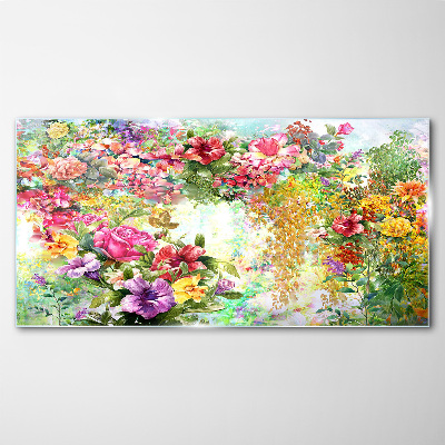 Abstract flowers nature Glass Wall Art