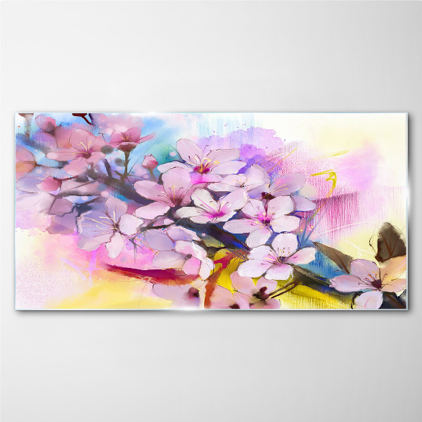 Floral explosion of colors Glass Wall Art