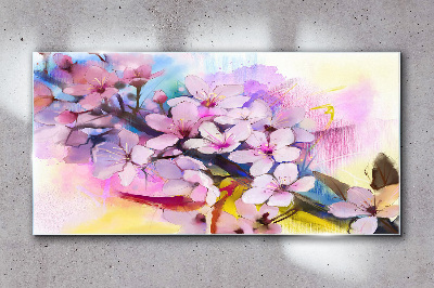 Floral explosion of colors Glass Wall Art