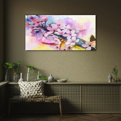Floral explosion of colors Glass Wall Art