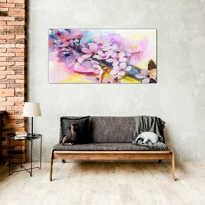 Abstract flowers nature Glass Wall Art