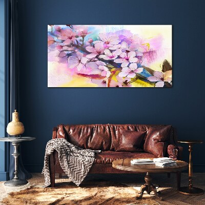 Floral explosion of colors Glass Wall Art