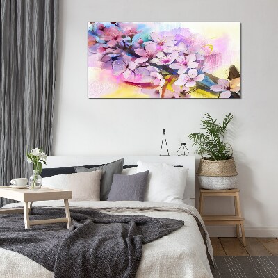 Floral explosion of colors Glass Wall Art