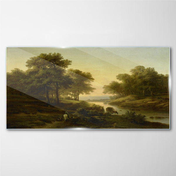 A peaceful rural landscape Glass Wall Art