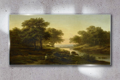 A peaceful rural landscape Glass Wall Art