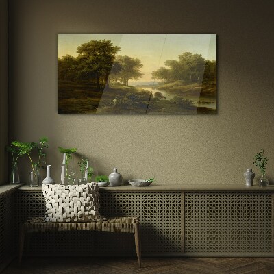 A peaceful rural landscape Glass Wall Art