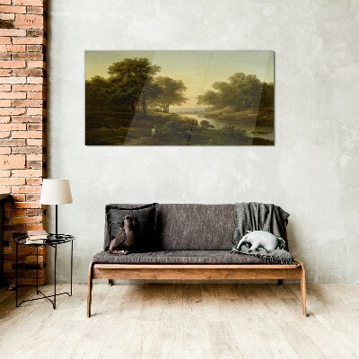 A peaceful rural landscape Glass Wall Art