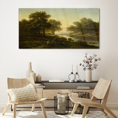 A peaceful rural landscape Glass Wall Art