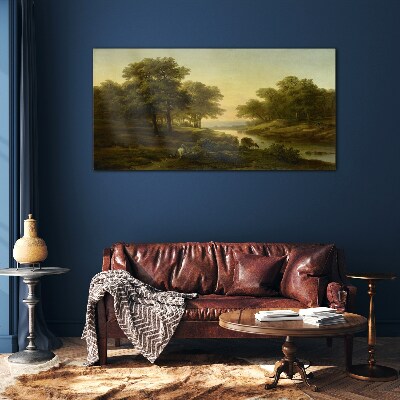 A peaceful rural landscape Glass Wall Art