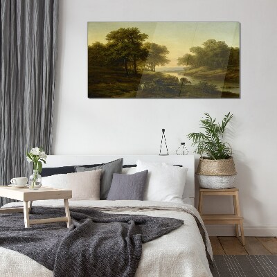 A peaceful rural landscape Glass Wall Art