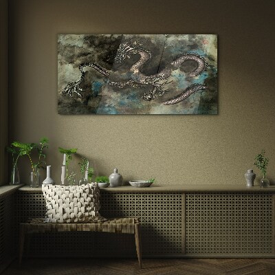 Dragon in the clouds Glass Wall Art