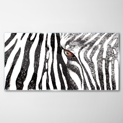 Zebra in monochrome style Glass Print