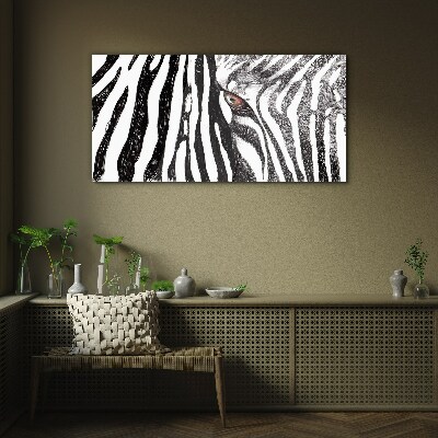 Animal zebra stripes Glass Print