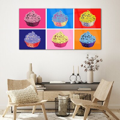 Abstraction food muffins Glass Wall Art