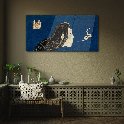 Intention in the smoke Glass Wall Art